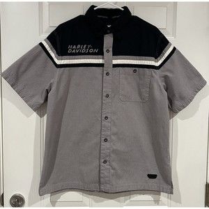 Harley Davidson Mens Short Sleeve Shirt Genuine Motor Clothes Sz - Large